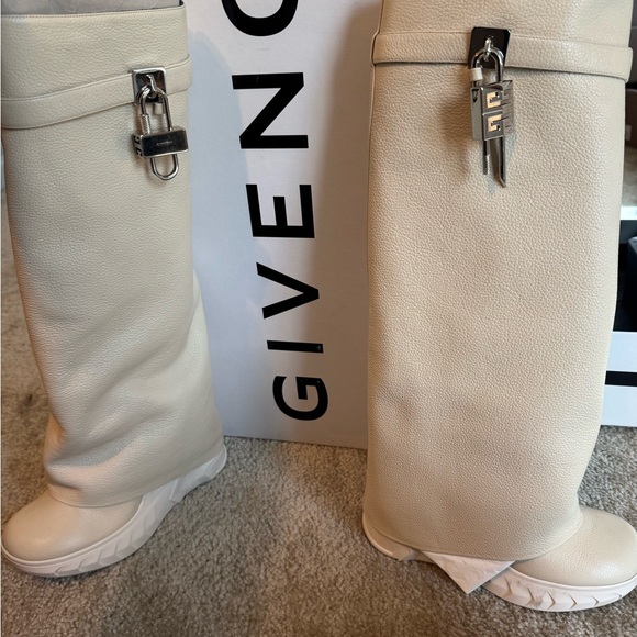 Givenchy Shoes - Givenchy Cream and Black Leather Boots